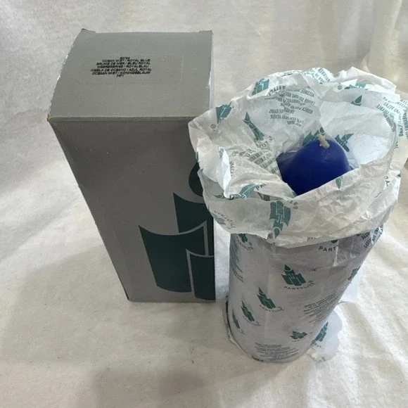 PartyLite OCEAN MIST 3 x 7 Bell Top Pillar Candle S3764 New Royal Blue Retired