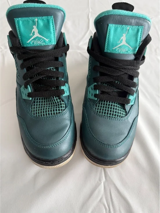 Air Jordan 4 Retro Boys' Sneakers Size 4.5Y Teal Black