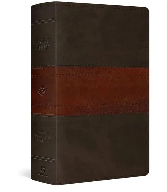 ESV Large Print Personal Size Bible, Red Letter Bible TruTone, Forest/Tan, Trail