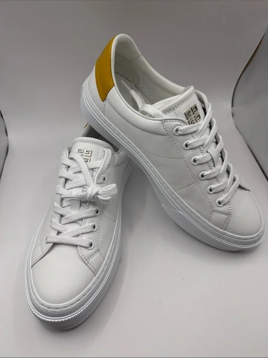 Givenchy, White & Yellow Leather City Platform Sneakers, US 7 / EU 39, NWT