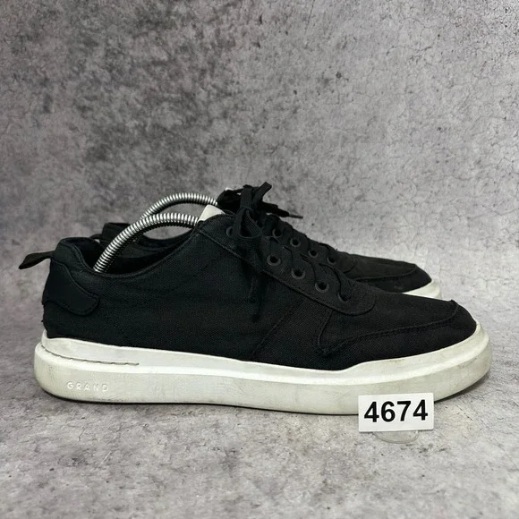 Cole Haan GrandPro Rally Court Sneaker Mens 10 Black Canvas C34741 Low Top
