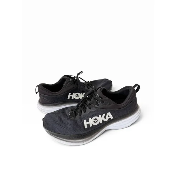 Hoka One One Bondi 8 Mens Black White Athletic Running Sneaker Size 12.5 2E Wide