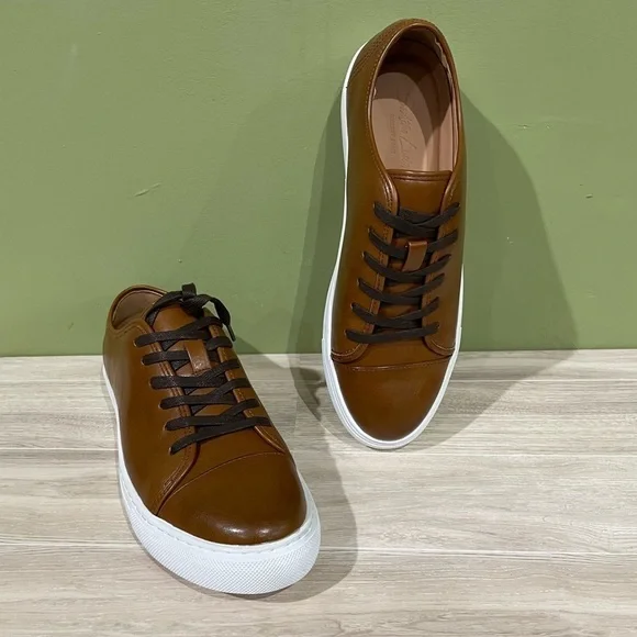 santino Luciano cognac casual Leather Men's Sneakers