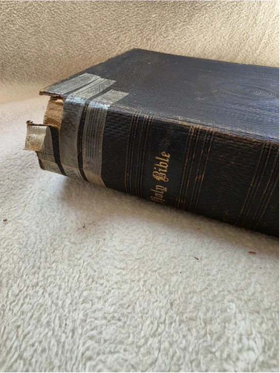 Antique 1872 Oxford Holy Bible KJV Leather Small Pica 8vo SPCK Victorian-Era