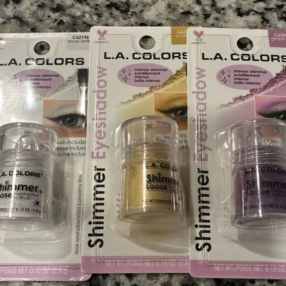 New L.A. COLORS Intense Shimmer Loose Eye Shadow (Sealed) - Set 3 pack