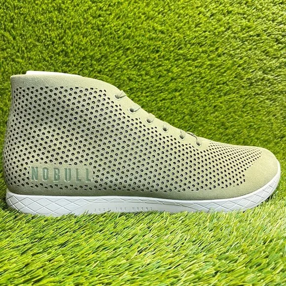Nobull Mid Suede Trainers Mens Size 18 Green White Running Lace Up Shoes Sneaker