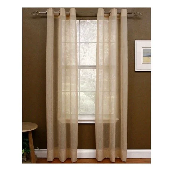 Miller Curtains Preston 48 X 84-inch Grommet-top Sheer Panel Linen Set Of 2