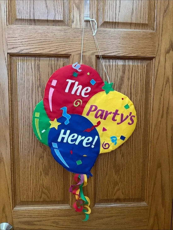 Party's Here Colorful Balloon Door Hanging Decoration