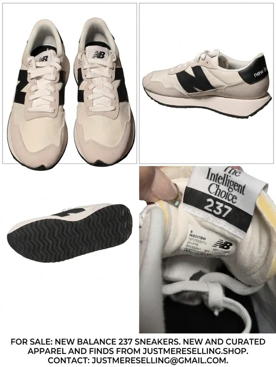 New Balance 237 Sneakers in Cream with Black N