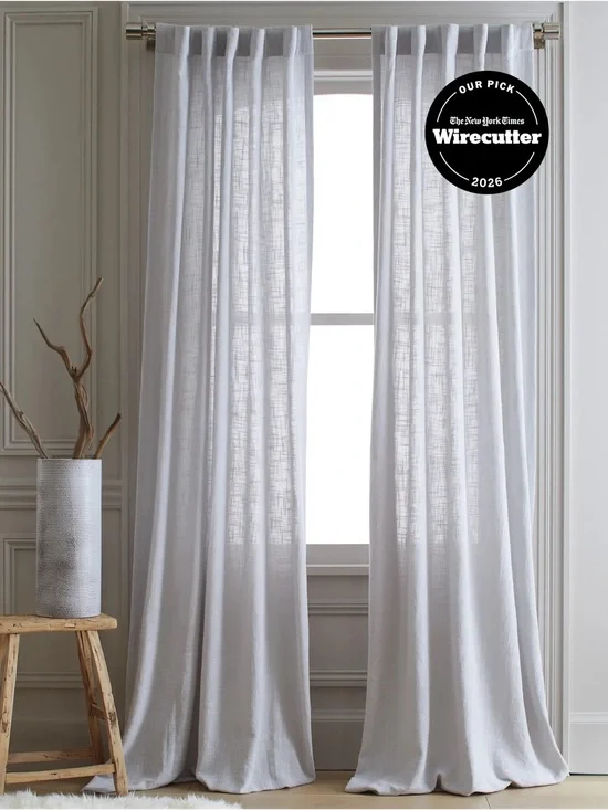 QUINCE Set Of 4 48x96 Cotton Sheer Curtains Cloud 0803