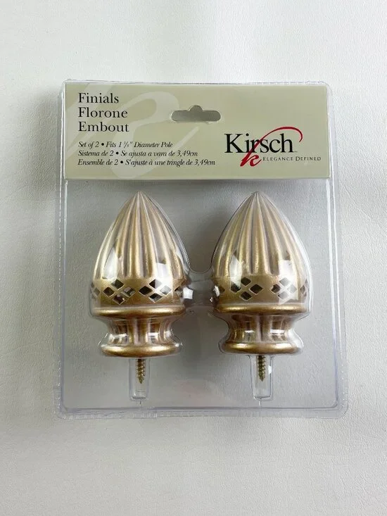 Kirsch Soft Gold Tulip Finials for 1 3/8