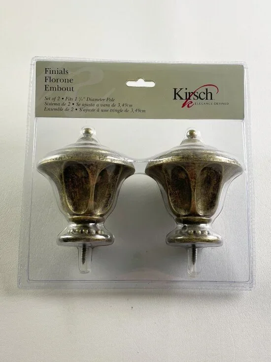 Kirsch Anodized Bronze Tulip Finials for 1 3/8