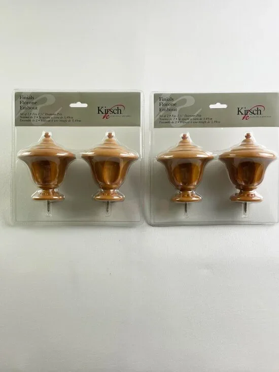 Kirsch Warm Oak Tulip Finials for 1 3/8