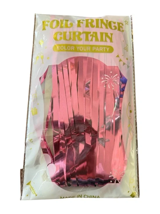 Foil Fringe Curtain - Pink Party Backdrop