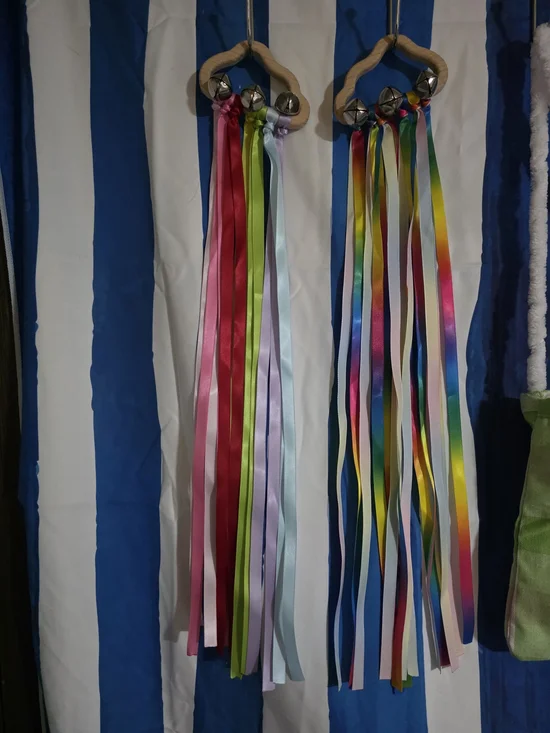 Ribbon Streamer Handbell Wand - Multicolor Party Streamers