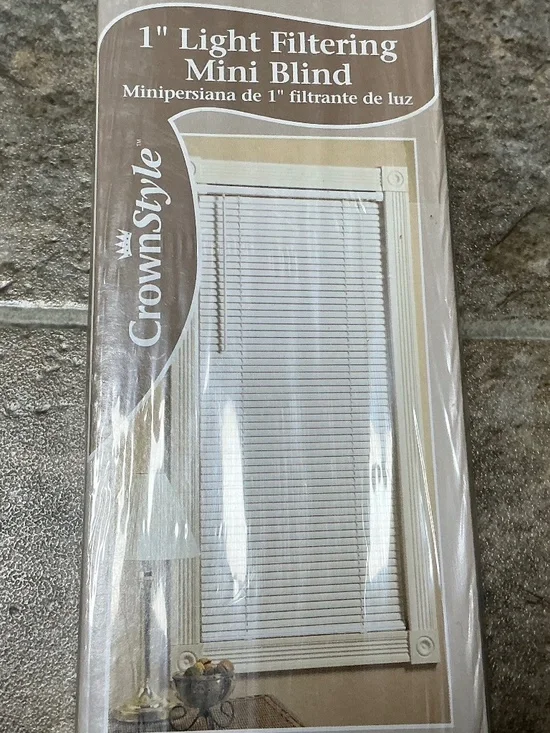 CrownStyle Ivory 1” Light Filtering Mini Blinds 23” x 42”