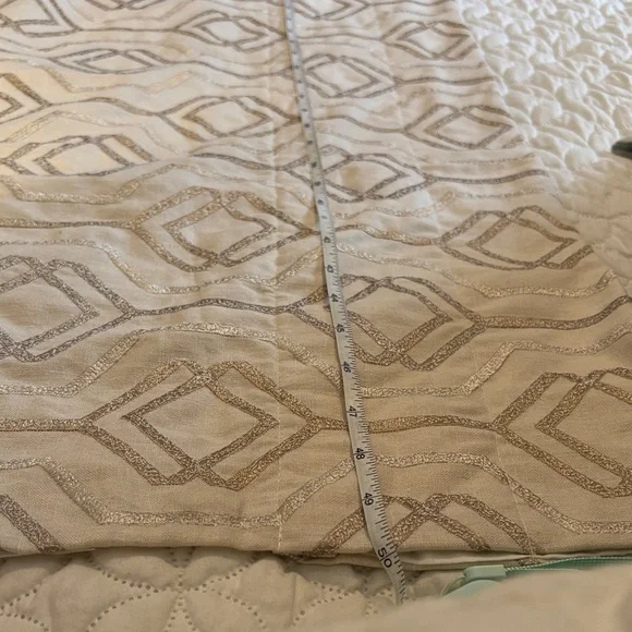 Valance Custom Made Elegant Neutrals Gathered in Rod w/ Ruffled Top 50 x 18 in