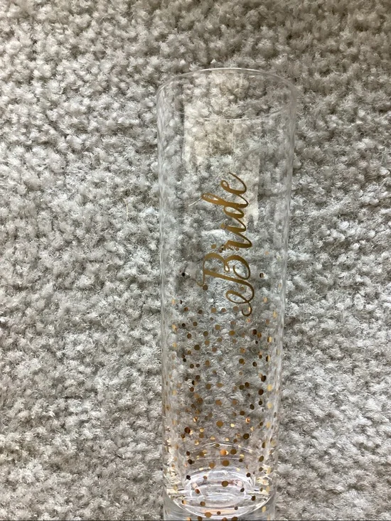 “Bride” & 'Bridesmaid' Champagne Toasting Glasses🥂 with Gold Script