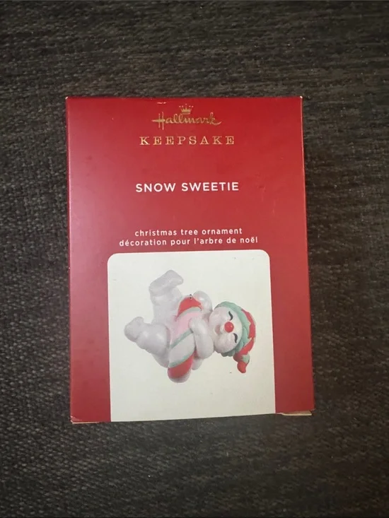 Hallmark Snow Sweetie White Ornament with Red and Green Accents - New