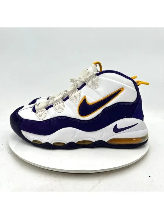 Nike Air Max Uptempo Lakers Derek Fisher Men Sz 10 311090-103 White Purple Shoes