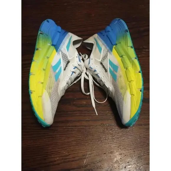 Reebok Men's FloatZig‎ X1 'White Digital Lime Blue White Running Shoes
