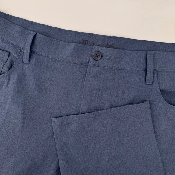 TravisMathew Golf Pants Men 42 Blue Heathered Stretch Performance 5-Pocket