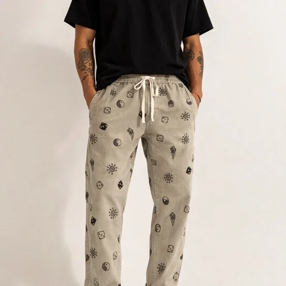 FOREVER‎ 21 Mens Patterned Gray Pants