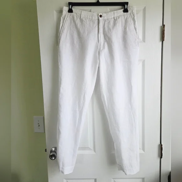 ZARA Man White Linen Pants Size XL