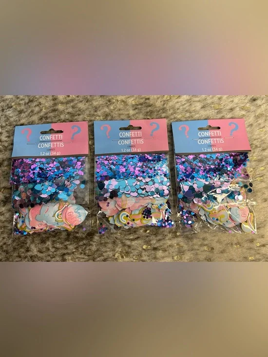 5 for $25🔥Baby Shower Confetti-‎ Set of 3- New