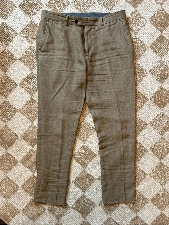 Todd Snyder Light Brown Linen Sutton Pants