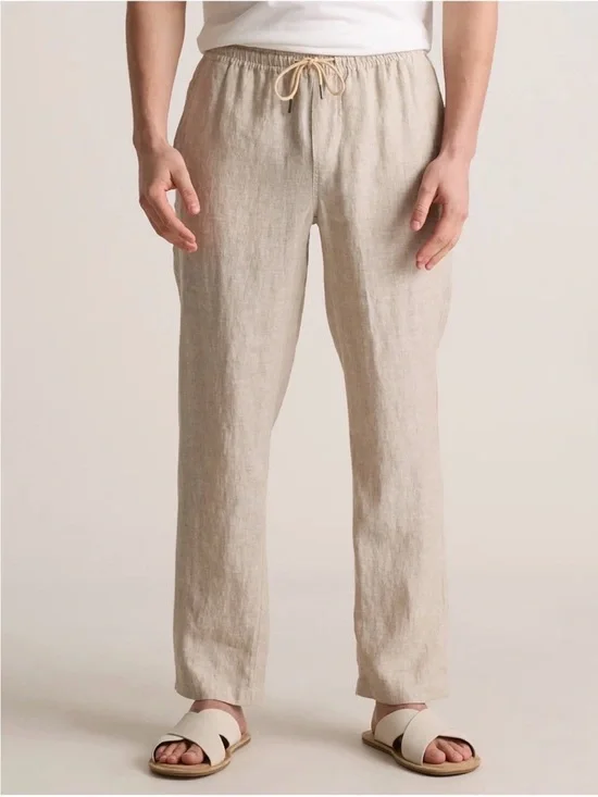 Quince Mens 100% European Linen Drawstring Beach Pants 32” Size XXL Flax Luxury