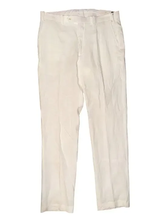 Ralph Lauren Men's Size 36 X 34 White 100% Linen Classic Fit Pants New