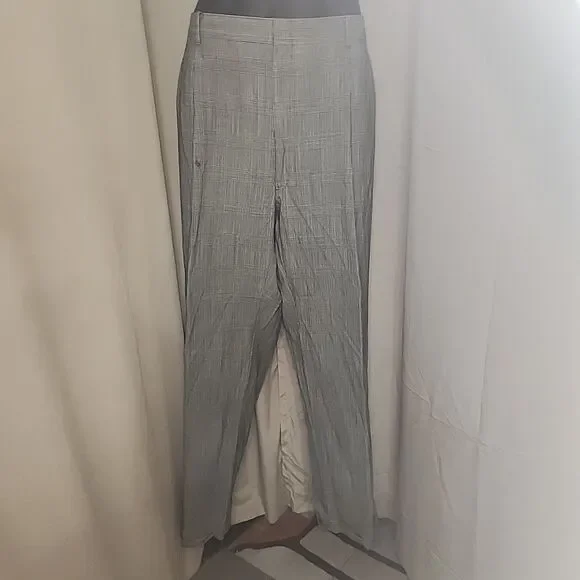 Pants Kuppenheimer Vintage Slacks Men's 44X31 Gray Pleated Houndstooth 100% Wool