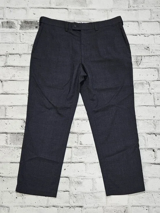 Haggar Charcoal Dress Pants Classic Fit Flat Front Men's 38