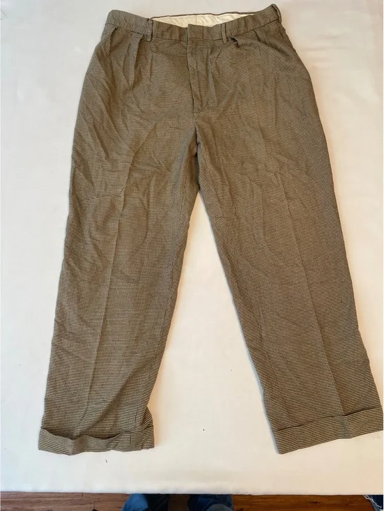 Polo by Ralph Lauren Men's Brown Houndstooth Dress Pants Size 36x30