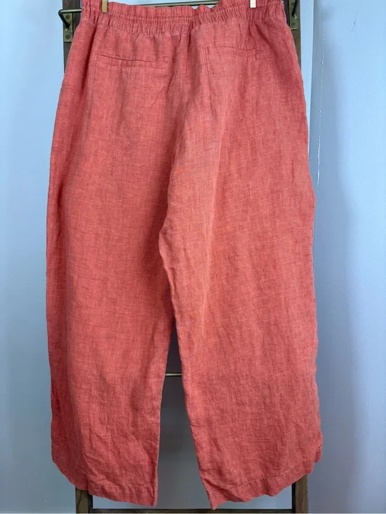 Athleta Coral Red Linen-Blend Casual pants (0303)