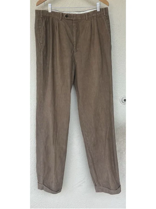 Lauren Ralph Lauren Men’s Size 36 Corduroy Trousers Pleated Cuffed Straight Leg