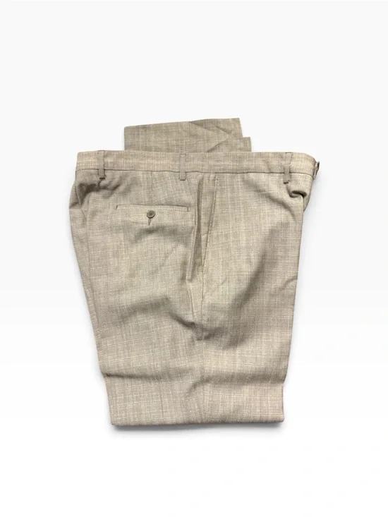 Men's Dress Pants in Light Beige - Tailored Flat Front