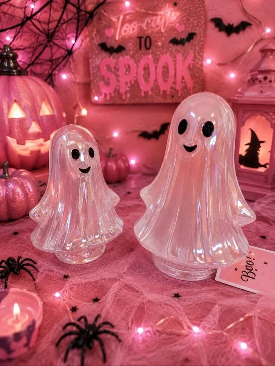 Iridescent Pink Ghost Halloween Table Decor Set - Home Party Supplies