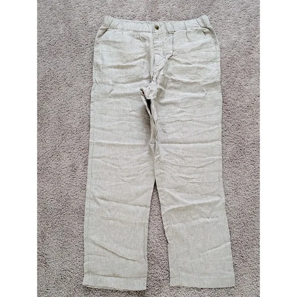 Quince 100% European Linen Pants Flax Mens XL (Fits 36x31) NWT Pockets Flowy