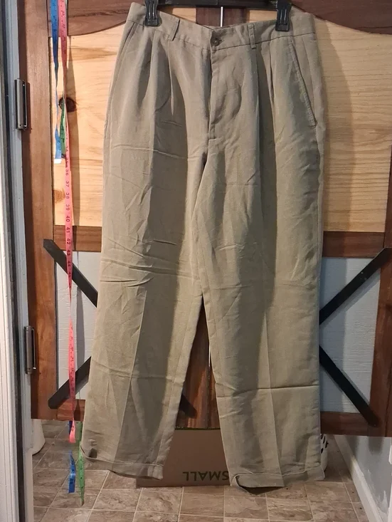 Claiborne Men's Pleated Chinos in Khaki