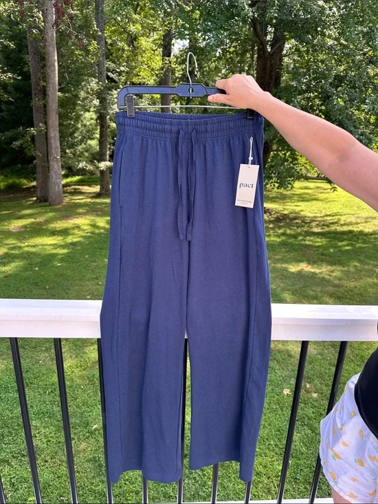 Pact Women’s Luxe Signature Wide Leg Pants Navy Blue Size Small NWT