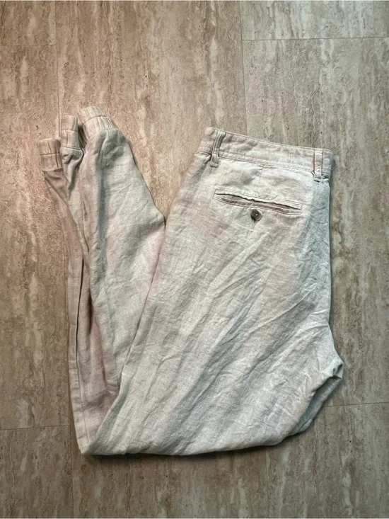 Old Navy Linen Joggers in Oat Flax 34 Tall