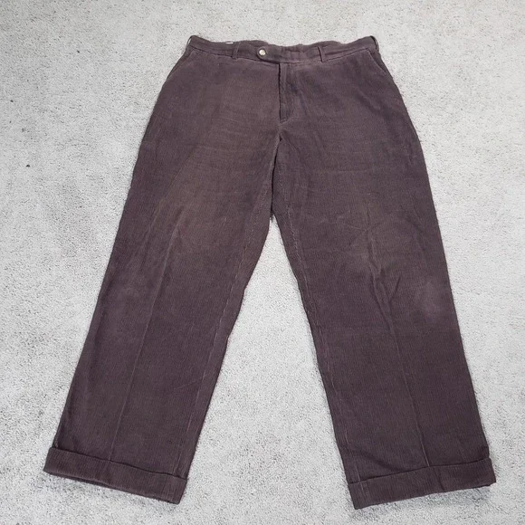 Peter Millar Pants Men 38x30 Brown‎ Corduroy Relaxed Straight High Waist Golf