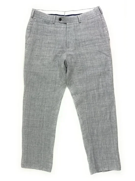 SuitSupply Brescia Dress Pants Size 32x28 Solbiati Pure Linen Trouser Gray