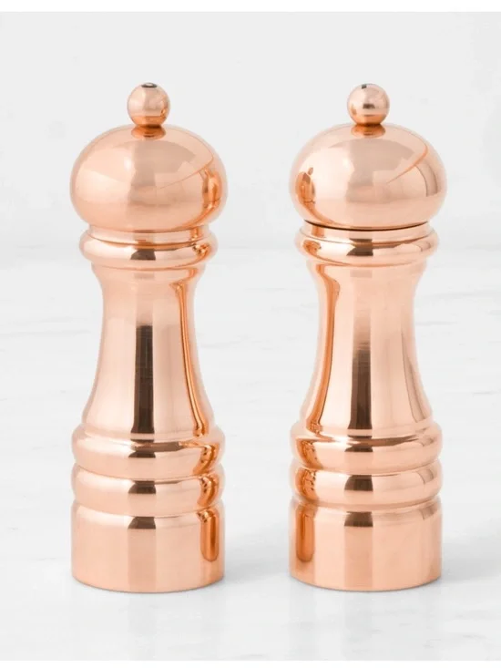 Williams Sonoma Polished Brass Salt + Pepper Mills