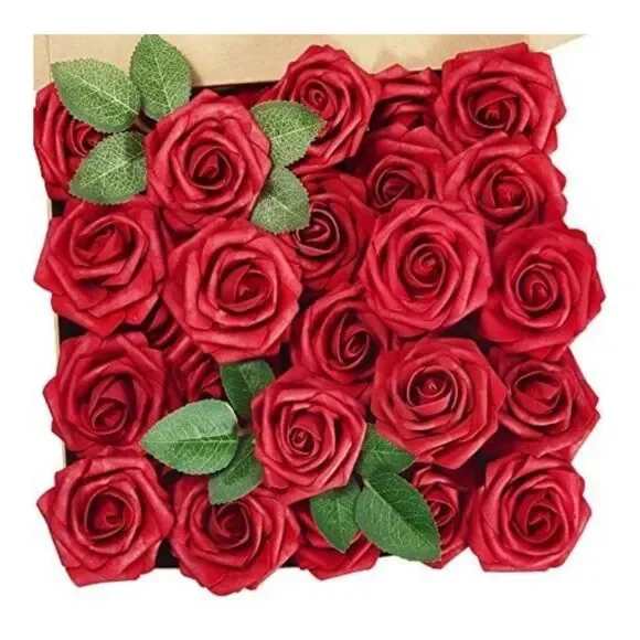 Innogear Artificial 49 Piece‎ Dark Red Roses Wedding Decoration