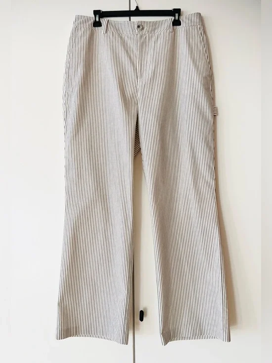 Zara Men's Pinstripe Chinos - White & Black