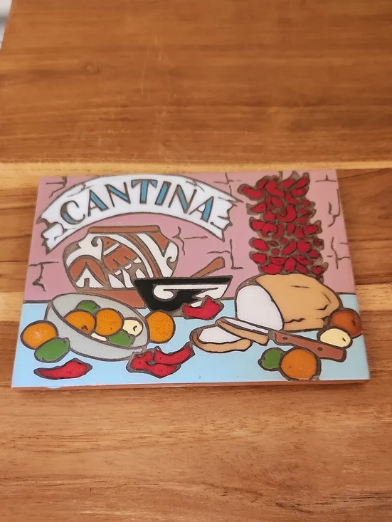 Cantina Decorative Ceramic Tile - Pastel Pink & Blue