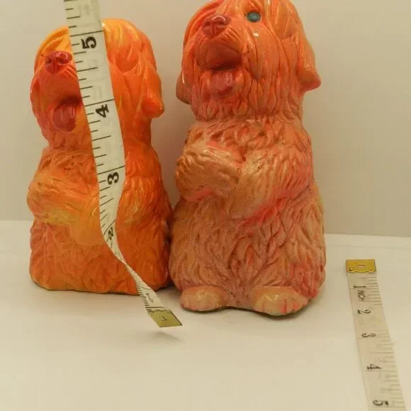 Chalkware Red Puppy Dog Decoration Vintage